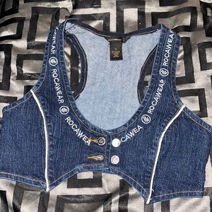 Size M, dark blue Jean vest